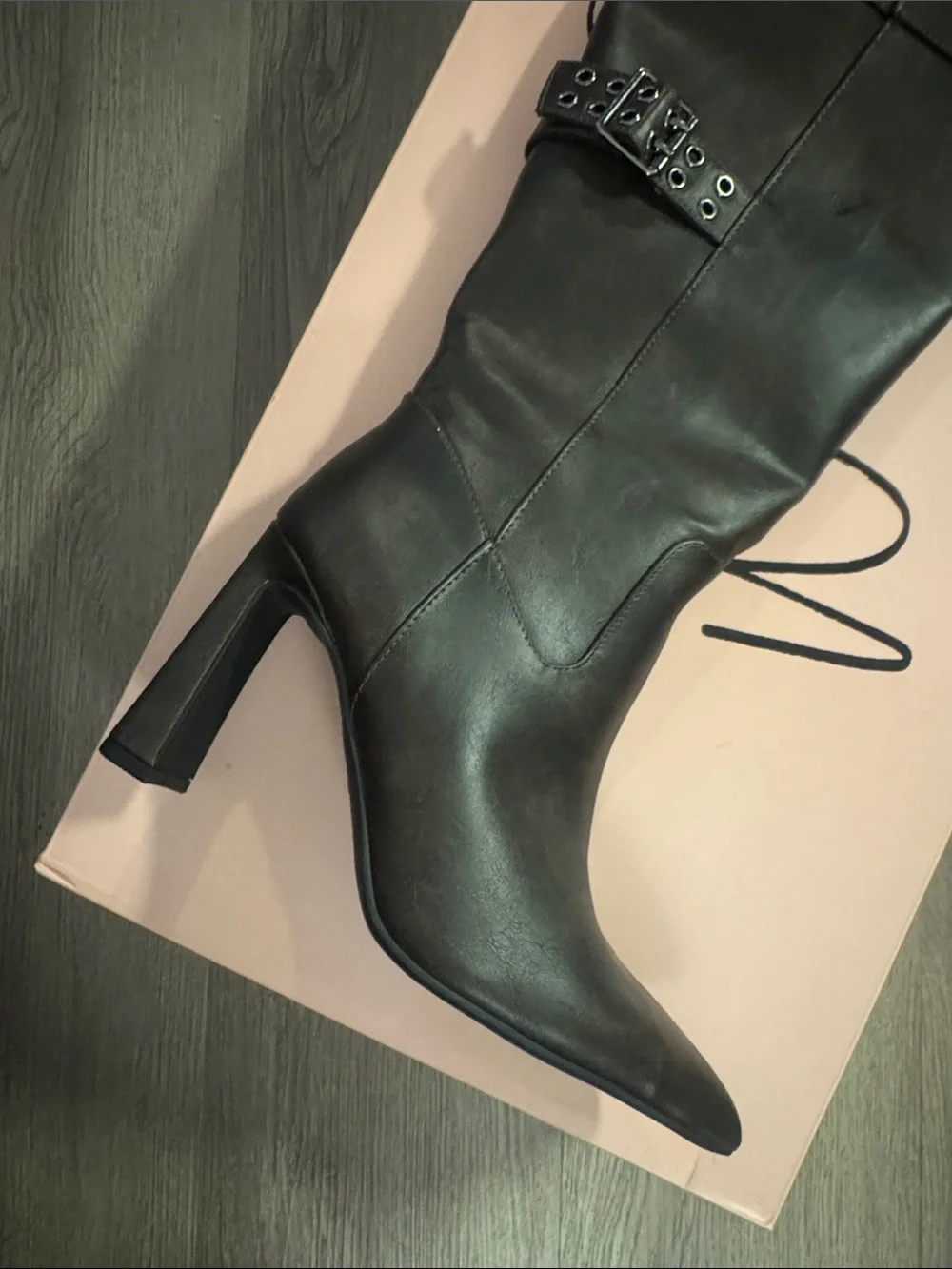🔥Wild Pair Over-the-Knee Pointed Toe Buckle Boots in Dark Brown🔥BRAND NEW N BOX